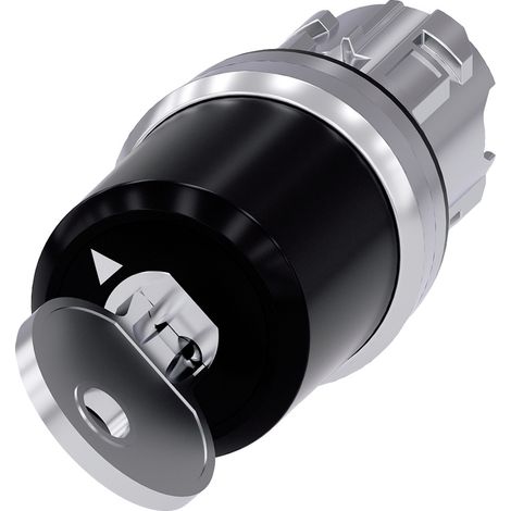 Siemens 3SU10505BF110AA0 3SU1050-5BF11-0AA0 Commutateur à clé collerette métal, finition brillante n