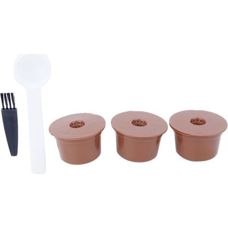 Fdit Wiederverwendbares Kaffeefilter-Set, Nachfüllbarer Kaffeekapselfilter, Tasse, Bürste, Löffel Zubehörset für Kaffeemaschinen, Caffitaly (1/4)