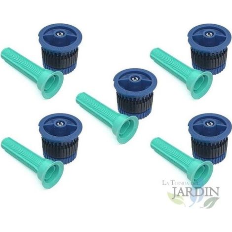 Lot de 5 Buse pour tuyères HE-Van-10 Rain Bird à angle variable. Portée 2,1 m à 3 m, haute efficacité et économie d'eau, bleu