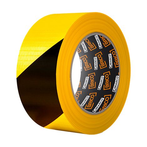 Rollo cinta adh señalizacion amarilla negra 30mt x50mm pvc (1/2)