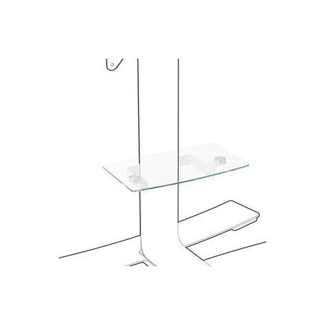 Erard 039080 meuble TV blanc avec plateau en verre trempé (1/5)