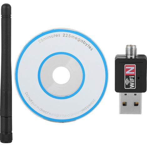 Carte WiFi USB 2.0 300Mbps, Adaptateur Réseau Sans Fil 2.4GHz pour PC Portable (1/5)