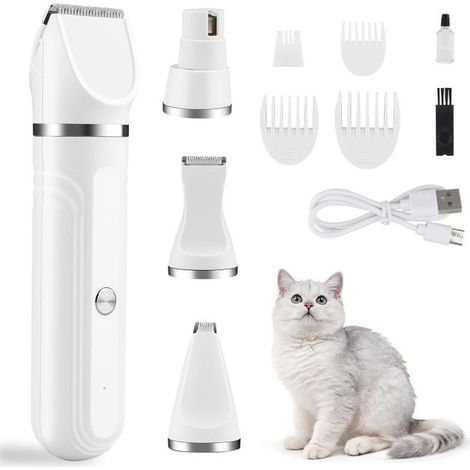 Tosatrice per cani senza fili 4 in 1, taglia zampe per gatti, cani, gatti, pelo lungo, zampe, occhi, orecchie, viso, corpo (1/4)