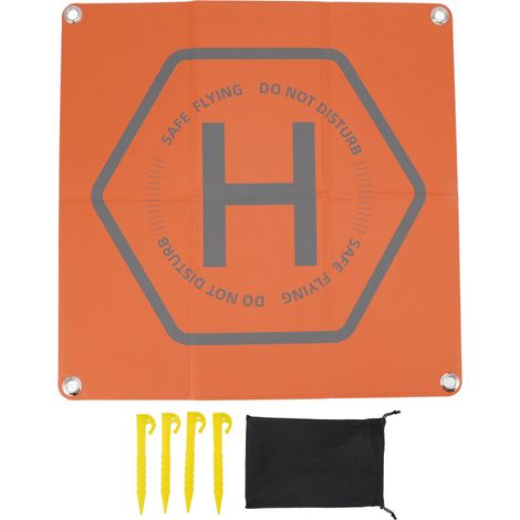 Tapis d'atterrissage pour drone, double couleur, motif d'avertissement de sécurité, 50 cm carré, imperméable, aire de stationnement pour drone (1/5)