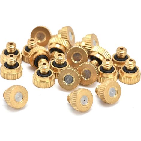 20-teiliges Set mit Messing-Zerstäuberdüsen für Gartenarbeit, 0,3 mm Bohrung, UNC10-24 Gewinde