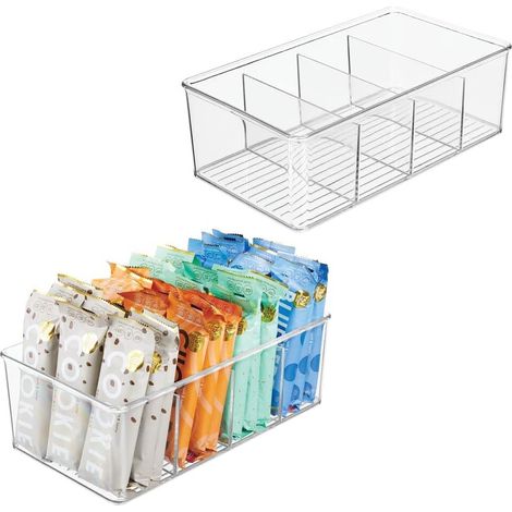Cajas de almacenaje apilables (juego de 2) para la cocina. Transparentes. (1/5)
