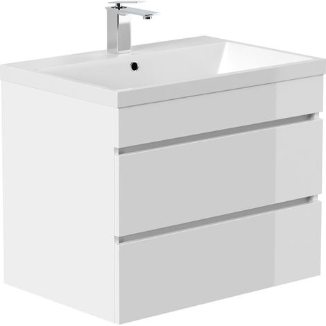 Badmöbel Via 70 SoftClose weiss hochglanz mit grifflosen Schubladen