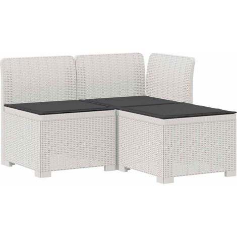 Divano da giardino 3 posti con cuscini in look rattan 3 posto vidaXL (1/5)