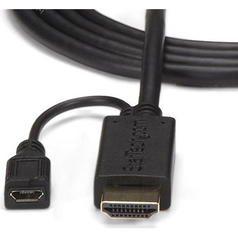 StarTech.com HD2VGAMM10 câble vidéo et adaptateur VGA (D-Sub) HDMI + Micro USB Noir