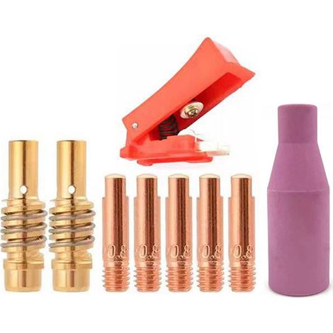 Consommables Pour Torche À Soudure - Embout Gaz 0.8 mm - Compatible Torche 15AK - Pour Soudage MIG/TIG - Lot De 9 Pièces (1/5)