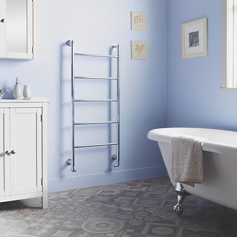 Heatwave Forge Chrome Designer Ladder Towel Rail 1200mm (H) x 560mm (W) (1/3)