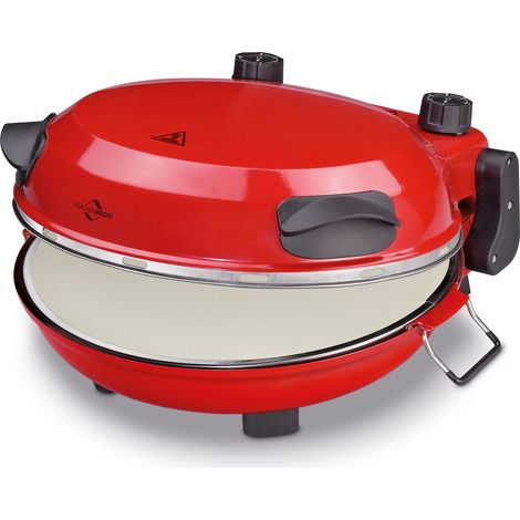 Küchenprofi 1703001400 - Macchina per pizza NAPOLI, con pietra per pizza Ø 29 cm in 4 minuti, 1200 Watt, regolazione continua della temperatura, calore superiore e inferiore separato, forno elettrico (1/5)