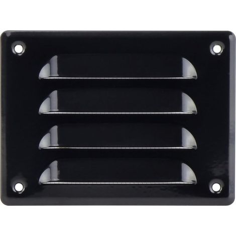 1 - Grille D'Aération - Registre De Ventilation - En Acier Galvanisé Avec Moustiquaire Intégrée Pour Mur Et Plafond Noir 14x10,5cm (1/5)