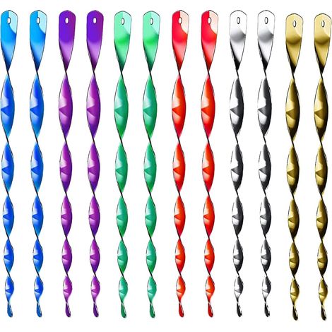Lot de 12 répulsifs anti-oiseaux réfléchissants en spirale pour balcon et décoration de jardin, répulsif latéral contre les oiseaux (6 couleurs) H468 (1/5)