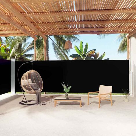 vidaXL Toldo lateral retráctil negro 180x1000 cm (1/5)