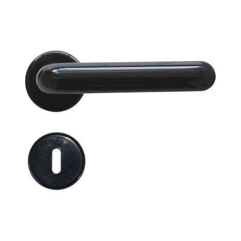 MANIGLIA KING ROSETTA FORO PATENT - RESINA NERA Q8 CF=PZ 2- 2 confezioni