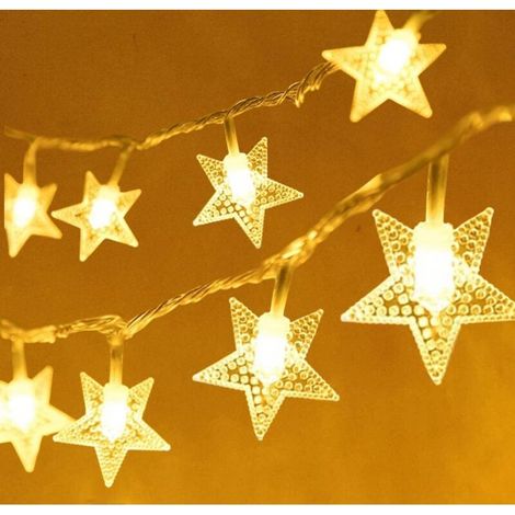 Lichterkette für den Innenbereich, 100 LED-Sternenlichter, EU-Stecker, 10 m, 8 Modi, Fernbedienung, elektrischer Betrieb, für Balkon, Schlafzimmer, Weihnachtsfeier (warmweiß) (1/5)
