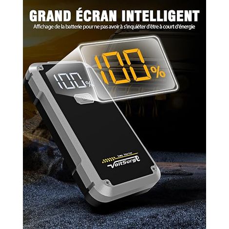 Démarreur de Batterie de Voiture - Démarreur Portable pour Moteurs Essence ou Diesel - Pinces de Batterie - Lampe LED (D06) (1/4)