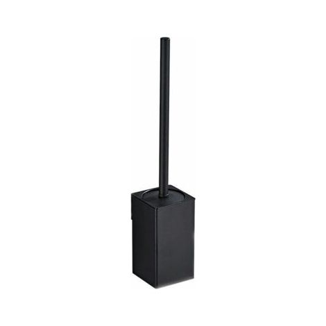 1 pièce(noir) Porte-brosse de toilette carré mural en acier inoxydable 304 avec 1 têtes de brosse (1/5)