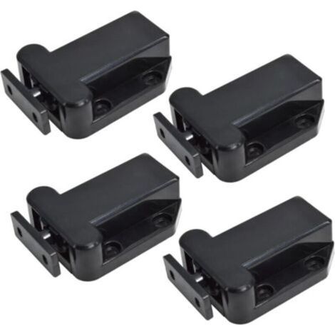 4 Pcs Closer Closet Door Closet Latches Closet Clasps Cabinet Catches Furniture Cabinet Lock (black) (1/4)