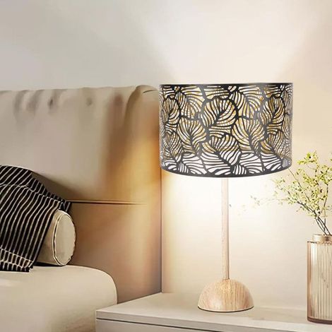 BelleRise - Abat-jour design – Fer ajouré 25 cm – Compatible E14/E27 – pour salon, chambre, bureau (1/5)