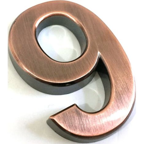 Chiffre Porte - 9 - ABS Plastique - Bronze - Pour Extérieur Maison Hôtel Appartement - 7 cm (1/5)