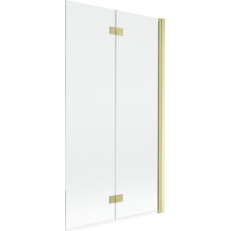 Mexen Mist Duschwand 2-flügelig rechts 100 x 150 cm, transparent, gebürstetes Gold - 8A9-100-002-55-00-P (1/5)