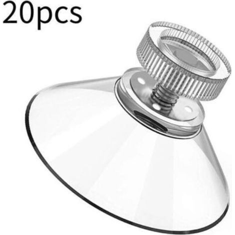 Lot de 20 Ventouses avec Filetage et Écrous Moleté M5, Ventouse Filetée Transparente Ø 40 mm, Ventouse Vitre sans Percer pour Voiture, Décoration, Suspension-INHHUB