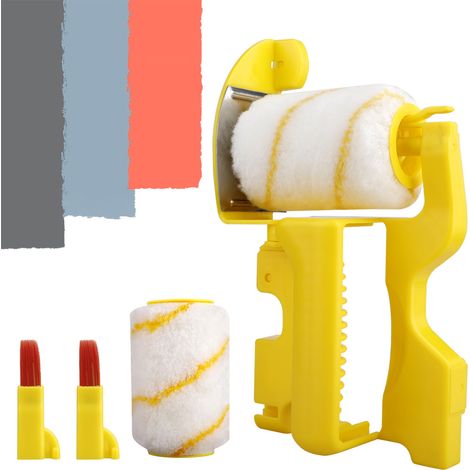 SJLERST Rouleau de Peinture - Paint Edger - Protection latérale pour plafond et mur - Pinceau latéral intégré, Rouleau peinture (1/5)