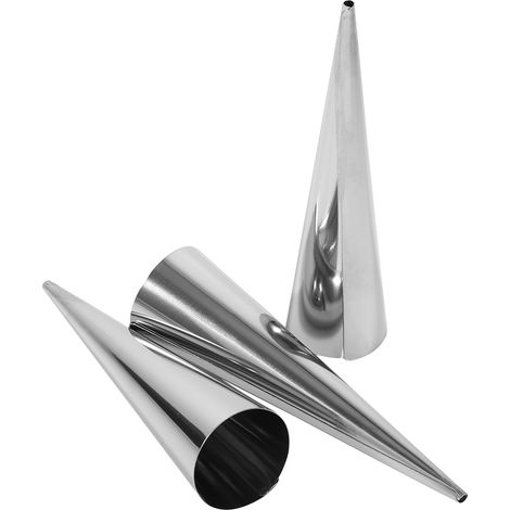 Lot de 3 moules à cannoli et croissants en inox antiadhésif, tubes de cuisson pâtisserie, taille L, outil professionnel pour desserts (1/3)
