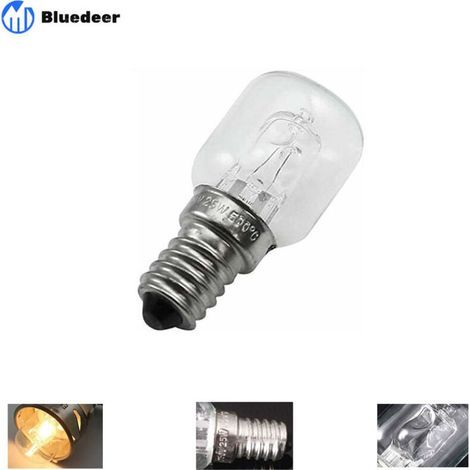 Bluedeer – E14 25W 220V Hochtemperatur-Halogenlampe (500°C) – Glas und Metall – Für Backöfen und industrielle Anwendungen – 2er-Pack (1/5)
