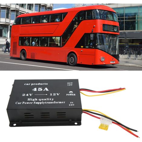 Convertisseur DC 24V vers 12V 45A avec Protection Court-Circuit - Module Abaisseur de Tension Professionnel pour Véhicule