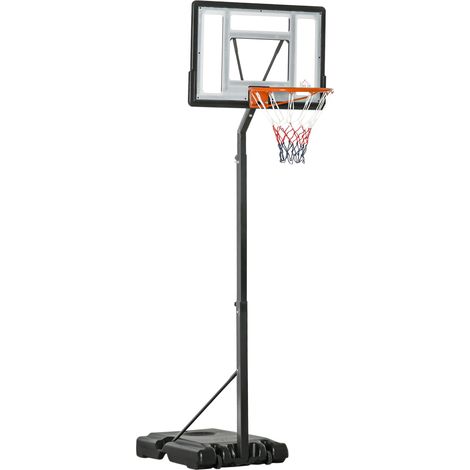Canasta de baloncesto regulable en altura 260-310 cm con ruedas, negro (1/5)