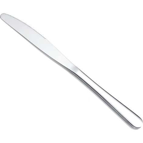 6-teiliges Tafelmesser-Set, bestehend aus einem hochglanzpolierten Edelstahl-Essmesser, einem Buttermesser und robustem, spülmaschinenfestem Besteck. (1/5)