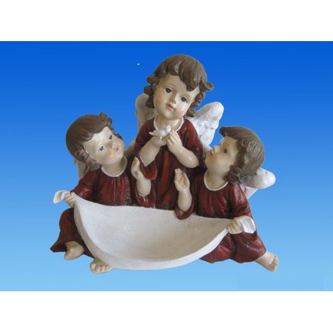 Decorazione Natalizia Natale Addobbi Angeli in resina rossi 36 x 30 cm