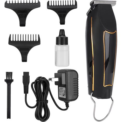 Tondeuse à cheveux électrique professionnelle, prise américaine 100-240 V, noire