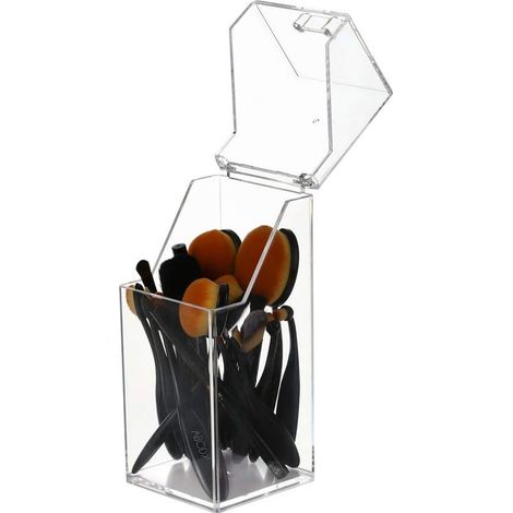 Boîte de rangement pour pinceaux cosmétiques en acrylique transparent anti-poussière (1/3)