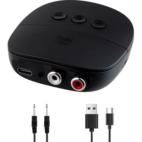 Bluetooth-Empfänger – Audioadapter – Musikstreaming – NFC-Kopplung – Bluetooth 5.2 – Schwarz