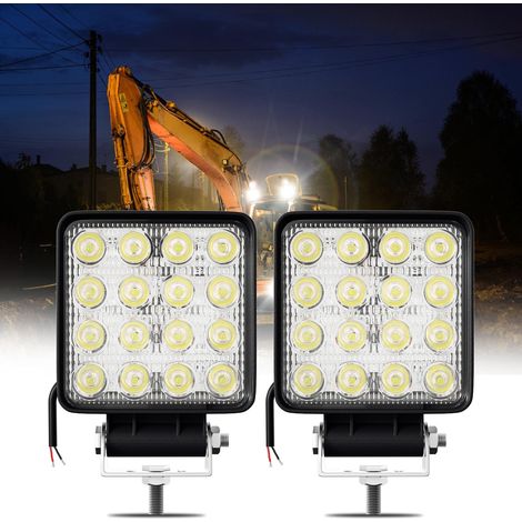 SWANEW Rechteck LED Arbeitsscheinwerfer IP67 Wasserdicht 12V 24V LED Scheinwerfer für LKW,Offroad, SUV, ATV,traktor Rückfahrscheinwerfer 48W 2 Stück