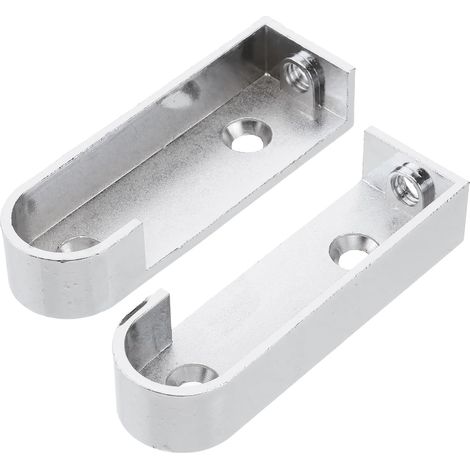 Support de Tringle à Vêtements Finition Élégante Compatible Tringles Ovales en Alliage Argenté, 2 Pièces pour Rangement Armoire Pratique (1/5)
