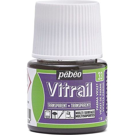 Peinture Vitrail - Pébéo - Parme - 45 ml - Couleur Violet - Décoration sur verre (1/4)
