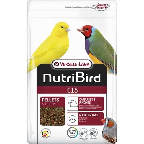 Nutribird C15 Food in pellet estrusi per canarini, uccelli tropicali e pinzoni europei, 3 kg (1/3)