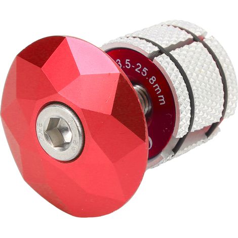 Bouchon de Compression en Alliage d'Aluminium pour Fourche Vélo, Tige de Direction, Cône de Serrage, VTT et Route, Rouge (1/5)