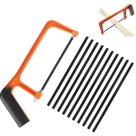 Junior Mini Hacksaw Hand Saw with 10 Blade Mini Hacksaws for Wood, Steel, PVC, Pipes (1/5)