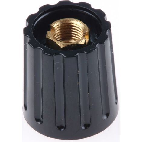 Bouton de potentiomètre RS PRO, Axe de 3.2mm, Diamètre de 14.7mm, Bague ( Prix pour 1 )