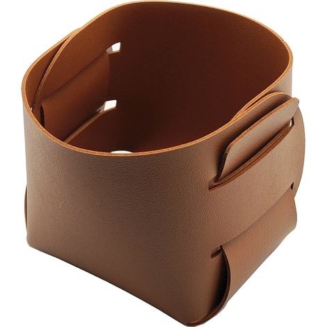 Porte-pinceaux de maquillage en liège et cuir - Rangement pour accessoires de bureau - Porte-stylo - Décoration tendance pour la maison (1/5)