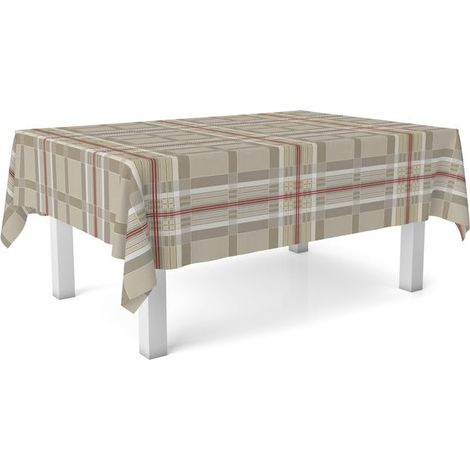 Nappe Toile cirée Lavable rectangulaire 260x140 cm Beige (1/4)
