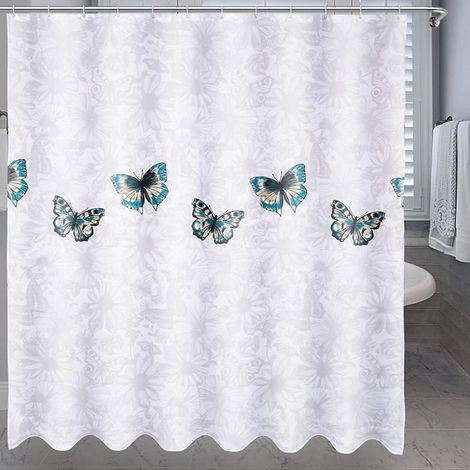 Tenda da doccia - ZGEER - Farfalla - 180x180 cm - Poliestere - Resistente alla muffa (1/4)