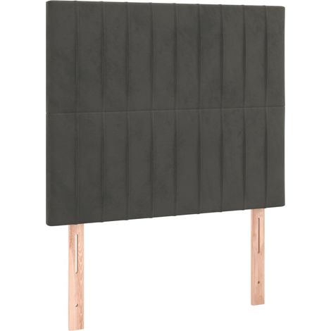 Cabecero accesorio para dormir mueble de dormitorio 2 piezas 100 x 5 x 78/88 cm tela de terciopelo gris oscuro TDL0206378