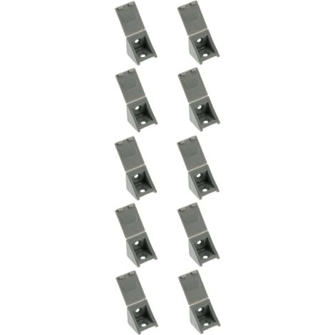 10x taquet d'assemblage plastique gris équerre systemtac renfort ferrure fixation étagère meuble placard tiroir (1/2)
